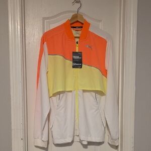 Puma Women's Vibrant Bomber Jacket - Orange, Yellow, White